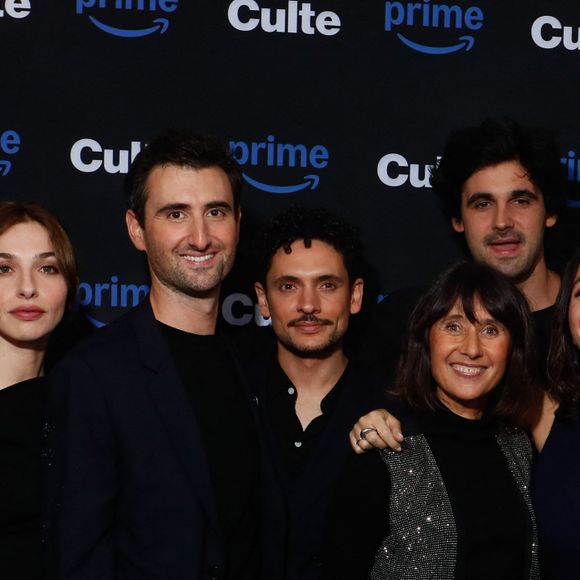 César Domboy, Marie Colomb, Nicolas Slomka, Matthieu Rumani, Alexia Laroche-Joubert, Louis Farge, Anaïde Rozam, guest - Avant-première de la série "Culte" à la Villa Culte à Paris. Le 9 octobre 2024 © Christophe Clovis / Bestimage