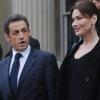 Carla Bruni-Sarkozy et Nicolas Sarkozy à leur arrivée à l'Université de Columbia. New York, le 29/03/10