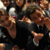 Carla Bruni et Nicolas Sarkozy à l'Universié de Columbia à New York le 29 mars 2010