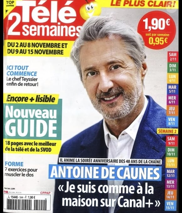 
Numéro "Télé 2 semaines" du 2 au 8 novembre 2024.