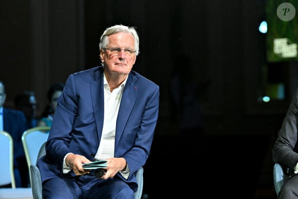 Michel Barnier, l'ancien ninistre, et ancien Commissaire Européen, durant l'ouverture du Nice Climate Summit au Palais de la Méditerranée à Nice, le 28 septembre 2023. © Bruno Bebert / Bestimage