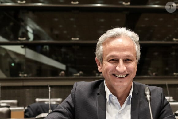 Lionel Stan - Le producteur de télévision français L.Stan et l'animateur de télévision français C.Hanouna lors d'une séance devant la commission d'enquête parlementaire sur l'attribution des fréquences TV, à l'Assemblée nationale à Paris le le 14 mars 2024. © Stéphane Lemouton / Bestimage