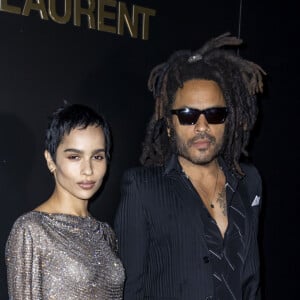 Zoë Kravitz et son père Lenny Kravitz assistent au défilé de mode Saint Laurent, collection prêt-à-porter automne-hiver 2020/2021 à Paris le 25 février 2020. © Olivier Borde / Bestimage