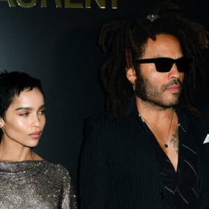 Zoë Kravitz et son père Lenny Kravitz assistent au défilé de mode Saint Laurent, collection prêt-à-porter automne-hiver 2020/2021 à Paris le 25 février 2020.