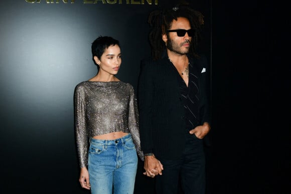 Zoë Kravitz et son père Lenny Kravitz assistent au défilé de mode Saint Laurent, collection prêt-à-porter automne-hiver 2020/2021 à Paris le 25 février 2020.