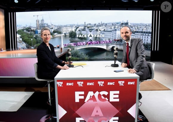 Lucie Castets interviewée par Thomas Soulié sur RMC/BFMTV à Paris, le 25 juillet 2024. Photo by Alain Apaydin/ABACAPRESS.COM