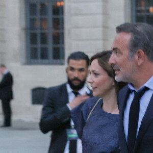 Exclusif - Jean Dujardin et sa femme Nathalie Péchalat arrivent à la cérémonie " 2023 Laureus World Sports Awards" à Paris le 8 mai 2023.