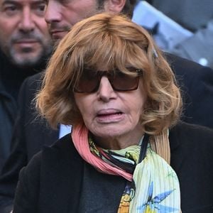 Nadine Trintignant, lors de la cérémonie d'enterrement de l'acteur français Michel Blanc à l'église Saint Eustache à Paris, France, le 10 octobre 2024. Photo par Franck Castel/ABACAPRESS.COM