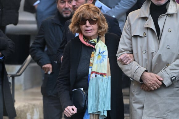 Nadine Trintignant, lors de la cérémonie d'enterrement de l'acteur français Michel Blanc à l'église Saint Eustache à Paris, France, le 10 octobre 2024. Photo par Franck Castel/ABACAPRESS.COM