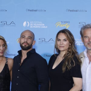 Emma Colberti, Moise SantaMaria, Melanie Maudran et Fabrice Deville sur le tapis bleu du photocall de la soirée du 62ème Festival de Télévision de Monte-Carlo, à Monaco, le 17 juin 2023. © Denis Guignebourg/BestImage 