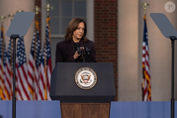 Kamala Harris prononce un discours à l'université Howard après la victoire de Donald Trump à l'élection présidentielle, le 6 novembre 2024. Timothy Wolfer/ZUMA Press Wire / Bestimage