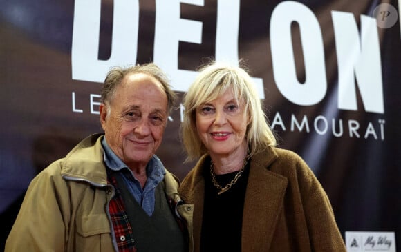 Exclusif - Chantal Ladesou et son mari Michel Ansault au photocall de la soirée Ciné-concert symphonique "Alain Delon, le dernier Samouraï" au Palais des congrès à Paris le 8 novembre 2024 le jour de son anniversaire. © Jacovides / Moreau / Bestimage 