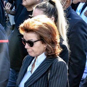 Dominique Tapie - Les marseillais et la famille accompagnent Bernard Tapie jusqu'à la Cathédrale La Major à Marseille le 8 octobre 2021. © Santini / Jacovides / Bestimage 