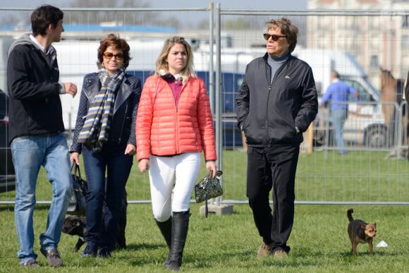 Sophie Tapie et Bernard Tapie assistant au saut d'obstacles international de Chantilly à Chantilly, au nord-est de Paris, en France, le 21 avril 2013. Photo par Nicolas Briquet/ABACAPRESS.COM