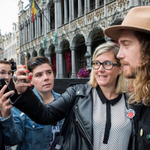 Exclusif - Julien Doré - Répétitions de la fête de la Fédération Wallonie-Bruxelles en Belgique le 29 septembre 2017.