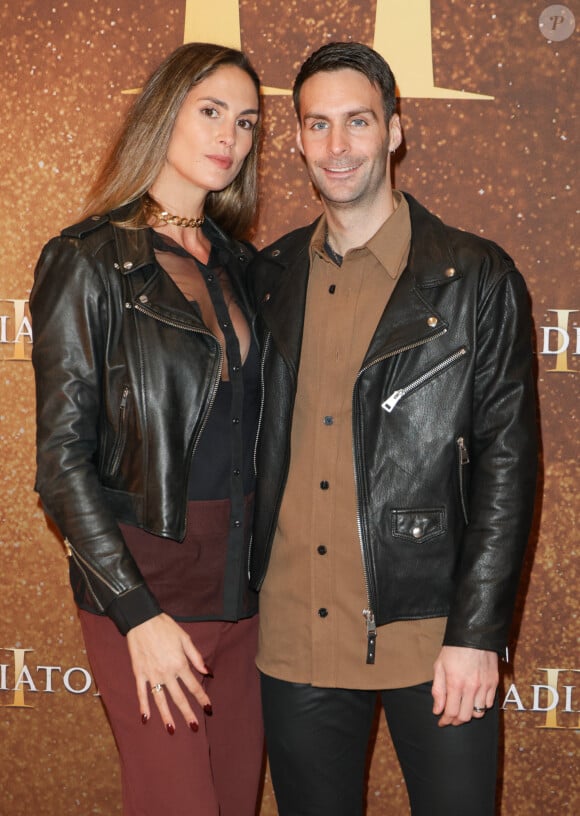 Elodie Clouvel et son compagnon Valentin Belaud - Avant-première du film "Gladiator 2" au cinéma Pathé Palace à Paris le 10 novembre 2024. © Coadic Guirec / Bestimage 