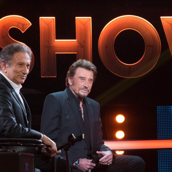 Exclusif - No Web No Blog - Michel Drucker, Jacques Dutronc et Eddy Mitchell - Enregistrement de l'émission "Le Grand Show : Spécial Johnny Hallyday", qui sera diffusée sur France 2 le 28 novembre © Cyril Moreau / Bestimage 