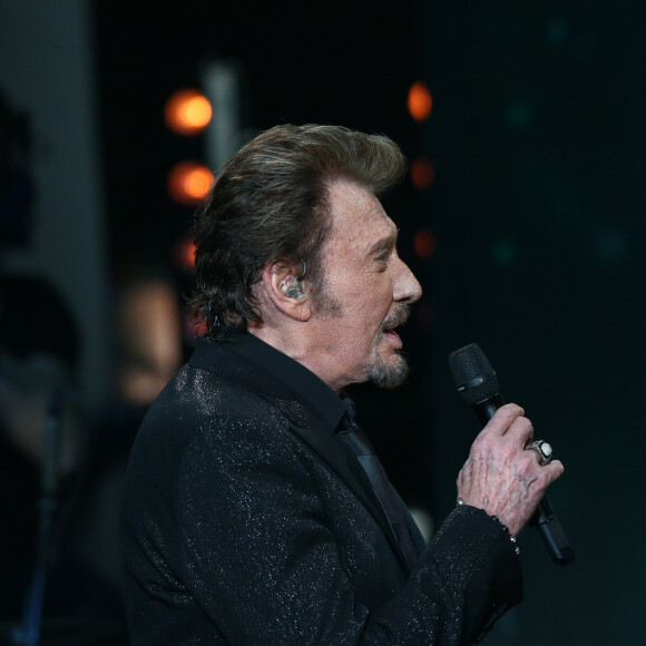 Exclusif - Eddy Mitchell et Johnny Hallyday - Enregistrement de l'émission Spécial Johnny Hallyday, "Johnny, la soirée événement", qui sera diffusée sur TF1 en prime-time le 20 décembre. 