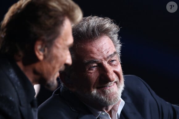 Exclusif - Eddy Mitchell et Johnny Hallyday - Enregistrement de l'émission Spécial Johnny Hallyday, "Johnny, la soirée événement", qui sera diffusée sur TF1 en prime-time le 20 décembre. 