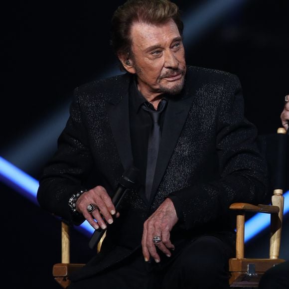 Exclusif - Eddy Mitchell et Johnny Hallyday - Enregistrement de l'émission Spécial Johnny Hallyday, "Johnny, la soirée événement", qui sera diffusée sur TF1 en prime-time le 20 décembre. 