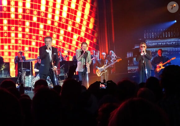 DR - BI - Eddy Mitchell, Johnny Hallyday et Jacques Dutronc - Premier concert "Les Vieilles Canailles" au POPB de Paris-Bercy à Paris, du 5 au 10 novembre 2014. 