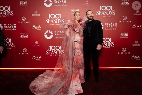 Celine Dion et son fils René-Charles Angélil au photocall du défilé anniversaire Elie Saab "1001 Seasons of Elie Saab" à l'espace "The Venue" à Riyad, Arabie saoudite le 13 novembre 2024. © Tiziano Da Silva / Bestimage