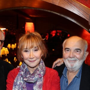 L'acteur n'était pas le seul de la troupe à avoir fait le déplacement puisque Bruno Moynot, Marie-Anne Chazel et Thierry Lhermitte étaient, eux aussi, de la partie. 
Exclusif - Bruno Moynot, Gerard Jugnot, Marie-Anne Chazel et Thierry Lhermitte au lancement du livre du Splendid intitulé "Le Splendid par Le Splendid" au Buddha Bar à Paris, France, le 20 novembre 2024.