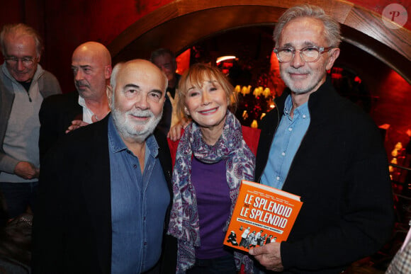 Exclusif - Gerard Jugnot, Marie-Anne Chazel et Thierry Lhermitte au lancement du livre du Splendid intitulé "Le Splendid par Le Splendid" au Buddha Bar à Paris, France, le 20 novembre 2024.