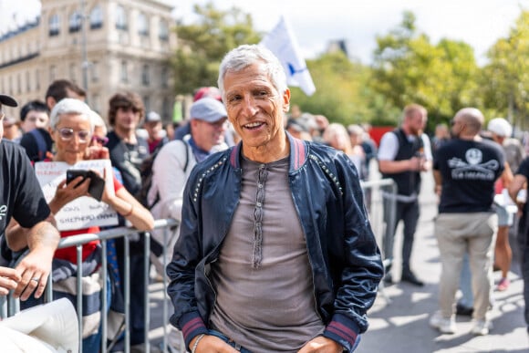 L'animateur de télévision et de radio français Nagui lors d'une manifestation de soutien à l'ONG Sea Shepherd du fondateur canadien Paul Watson à Paris le 4 septembre 2024. Photo par Alexis Jumeau/ABACAPRESS.COM