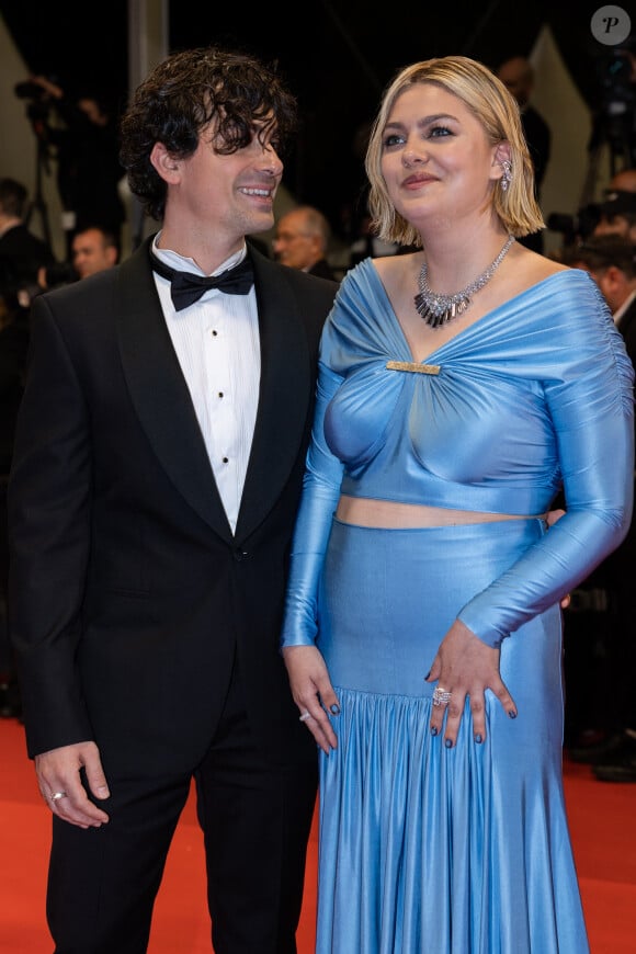 Florian Rossi et sa compagne Louane Emera - Montée des marches du film " The Idol " lors du 76ème Festival International du Film de Cannes, au Palais des Festivals à Cannes. Le 22 mai 2023 © Olivier Borde / Bestimage 