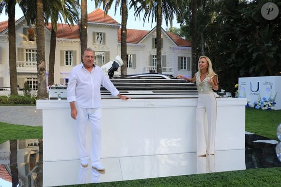 Exclusif - Le prince Charles et la princesse Camilla de Bourbon des Deux-Siciles - Soirée privée chez le prince Charles et la princesse Camilla de Bourbon des Deux-Siciles au Château de Saint-Tropez à Saint-Tropez, à l'occasion de la présentation du super yacht résidentiel Ulyssia Ce bateau, qui fera 324 mètres de long, soit 55 mètres de plus que le Titanic, sillonnera les mers à partir de 2028, et pourra accueillir 132 résidences privées dans un luxe extraordinaire. Le 30 juillet 2024 © Franz Chavaroche / Bestimage 