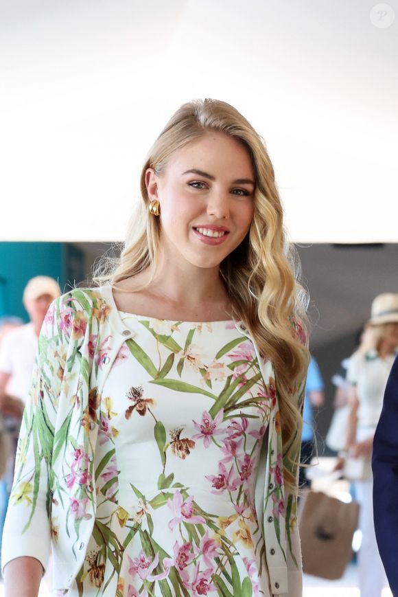 La princesse Maria Carolina de Bourbon des Deux-Siciles lors de la finale du tournoi Rolex Masters 1000 de Monte-Carlo à Roquebrune-Cap-Martin le 14 avril 2024. © Claudia Albuquerque / Bestimage