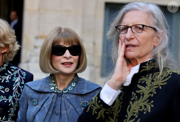 A rappeler que l'artiste mondialement connue a notamment immortalisé la reine Elizabeth II, par le passé.
Annie Leibovitz et Anna Wintour - Installation d'A.Leibovitz, en tant que membre associé étranger, à l'Académie des Beaux-Arts de Paris. Le 20 mars 2024 © Dominique Jacovides / Bestimage 