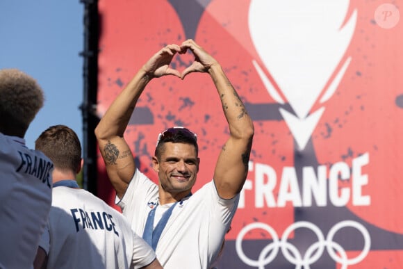 Où il a une fois de plus brillé 
Florent Manaudou, Club France, Grande Halle de la Villette, Paris 5 Aout 2024. © Jeremy Melloul / Bestimage