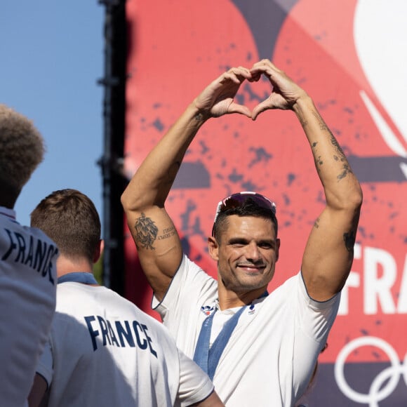 Où il a une fois de plus brillé 
Florent Manaudou, Club France, Grande Halle de la Villette, Paris 5 Aout 2024. © Jeremy Melloul / Bestimage