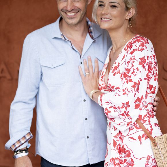 Elodie Gossuin et son mari Bertrand Lacherie au village lors des internationaux de France à Roland Garros le 12 juin 2021. © JB Autissier / Panoramic / Bestimage