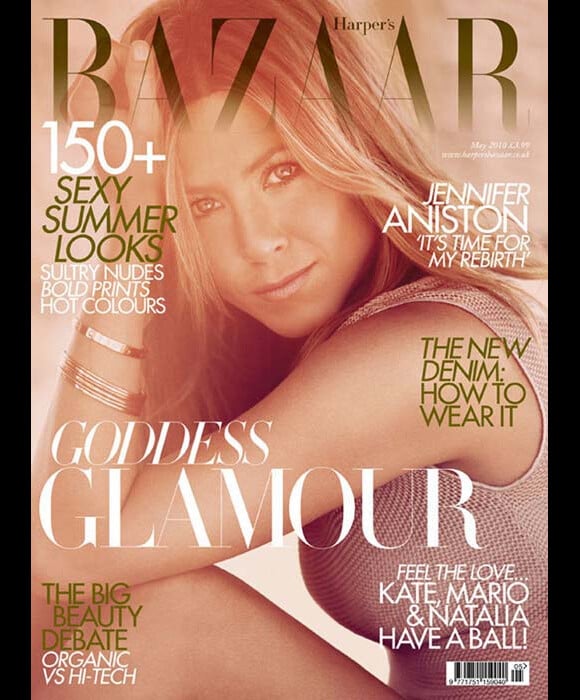 L'actrice américaine Jennifer Aniston en couverture du magazine Harper's Bazaar