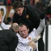 Wayne Rooney, blessé lors du quart de finale de League des Champions le 30 mars 2010 face au Bayern de Munich