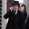 Robert Pattinson sur le tournage de Bel Ami, à Budapest.
