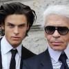 Karl Lagerfeld et sa muse Baptiste Giabiconi