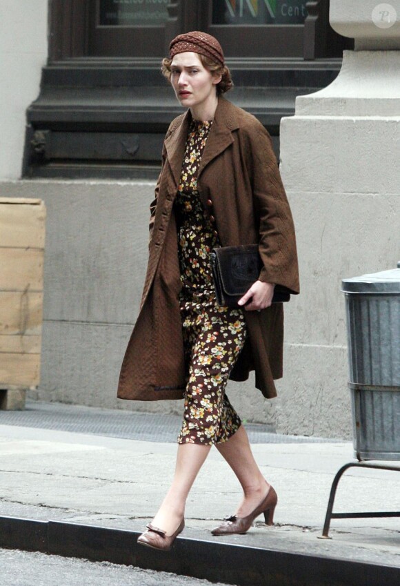 Kate Winslet sur le tournage de The Mildred Pierce à New York le 18 avril 2010