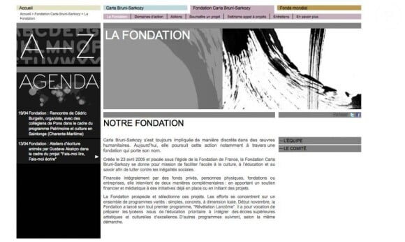 Site de la Fondation Carla Bruni-Sarkozy