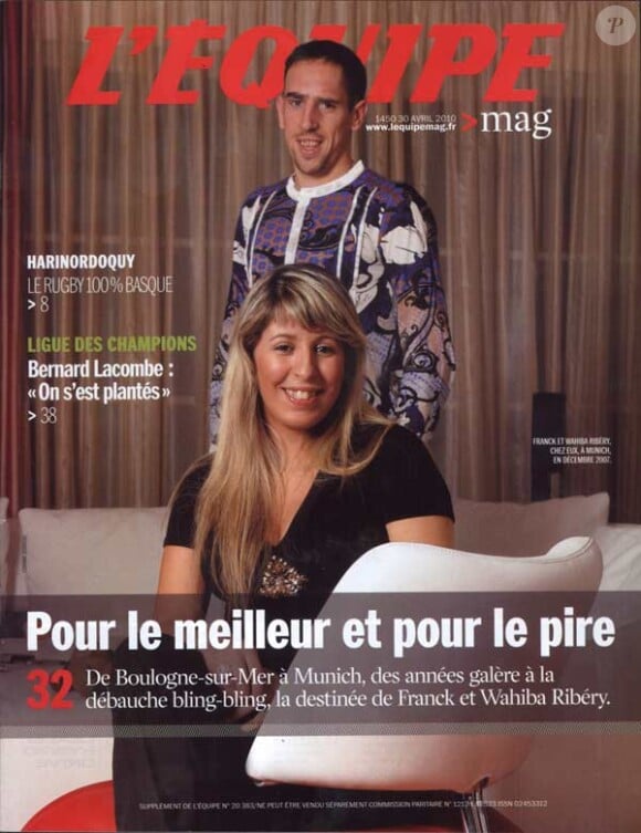 Franck et Wahiba Ribéry en couverture de L'Equipe magazine