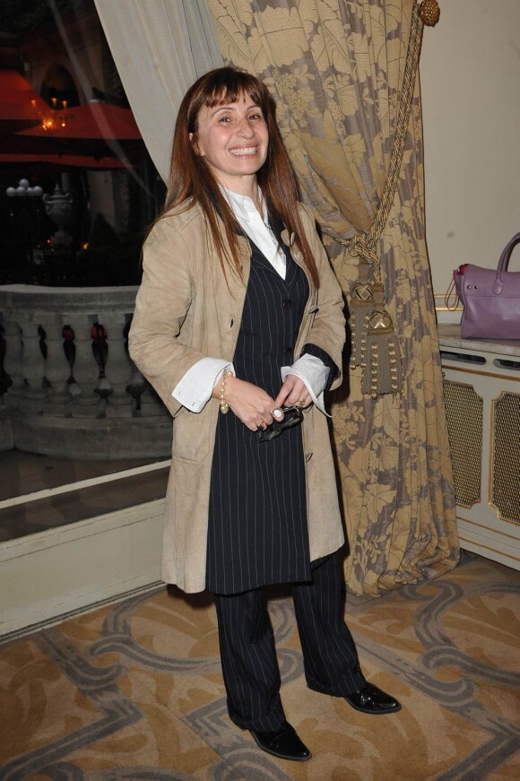 Ariane Ascaride, lors de la remise du 10e Prix Ciné Roman Carte Noire, dans l'enceinte du Plaza Athénée, à Paris, le 3 mai 2010.