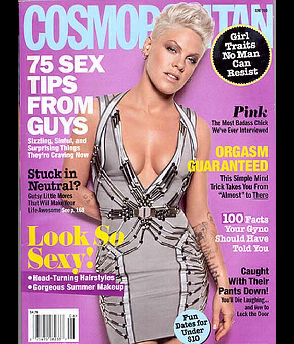 Pink en couverture de Cosmopolitan US  du mois de juin 2010.