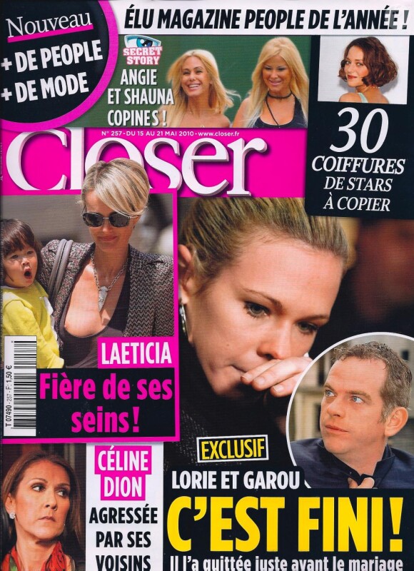 La couverture de Closer du 15 mai 2010
