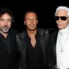 Tim Burton, Jean-Roch et Karl Lagerfeld à la soirée Chanel organisée au VIP Room à Cannes le 18 mai 2010