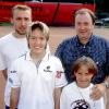 Justine Henin, en 1997, avec son père José, son frère Thomas et sa soeur