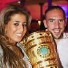 Franck Ribéry et sa femme Wahiba fêtent la victoire du Bayern en coupe d'Allemagne, à Berlin, le 16 mai 2010 !