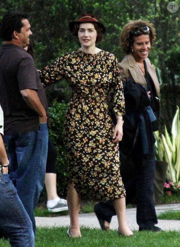 Kate Winslet sur le tournage du téléfilm Mildred Pierce, à New York. Mai 2010